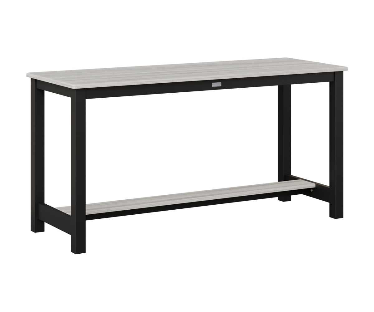 Berlin Gardens Balcony Table with Aluminum Base in Black, Seashell top