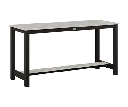 Berlin Gardens Balcony Table with Aluminum Base in Black, Seashell top