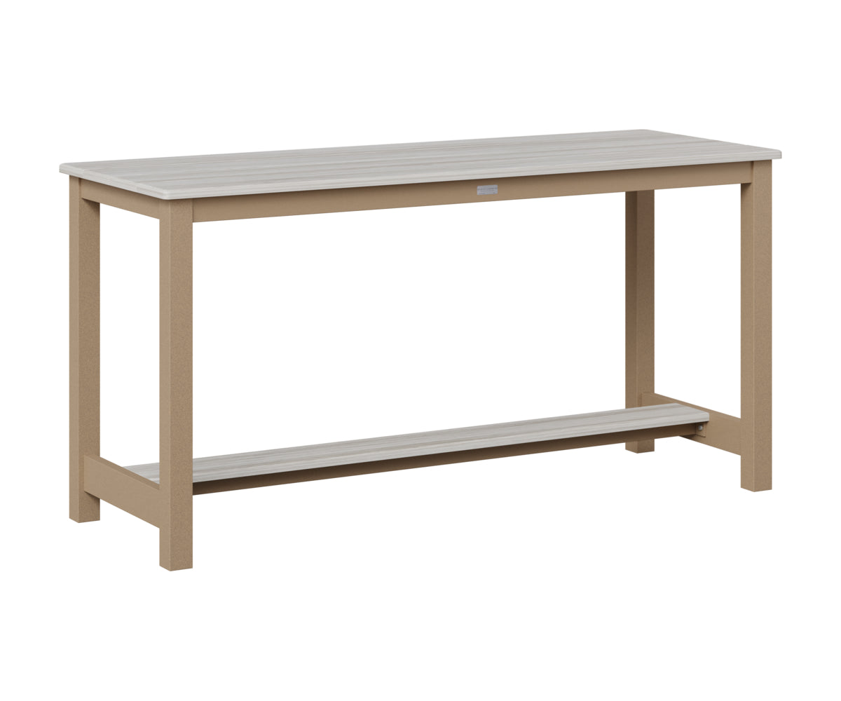 Berlin Gardens Balcony Table with Aluminum Base in Oak Wood Vein, Seashell top