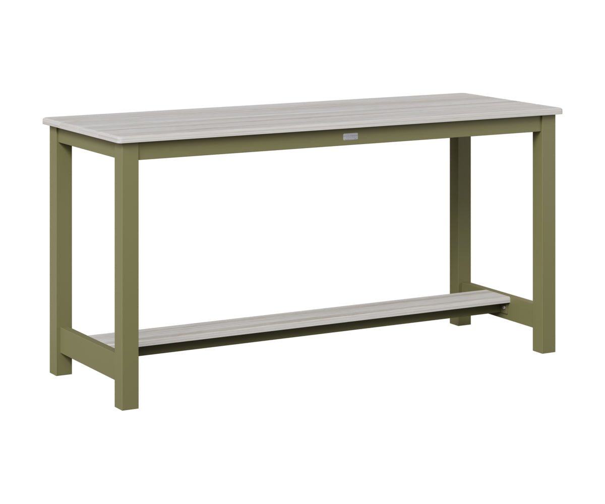 Berlin Gardens Balcony Table with Aluminum Base in Green Sage, Seashell top