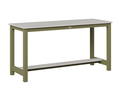 Berlin Gardens Balcony Table with Aluminum Base in Green Sage, Seashell top