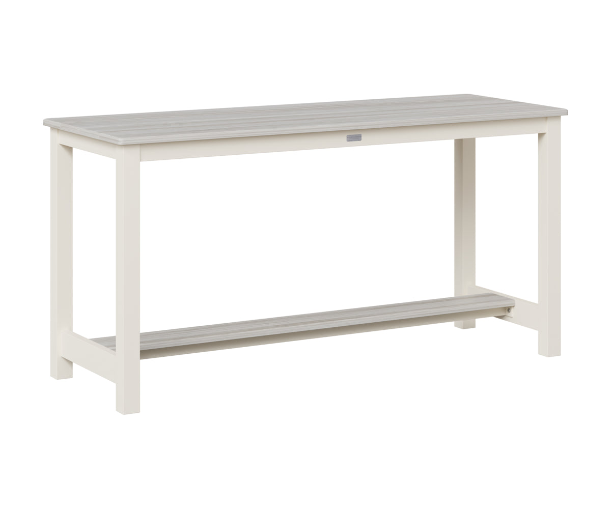 Berlin Gardens Balcony Table with Aluminum Base in White, Seashell top
