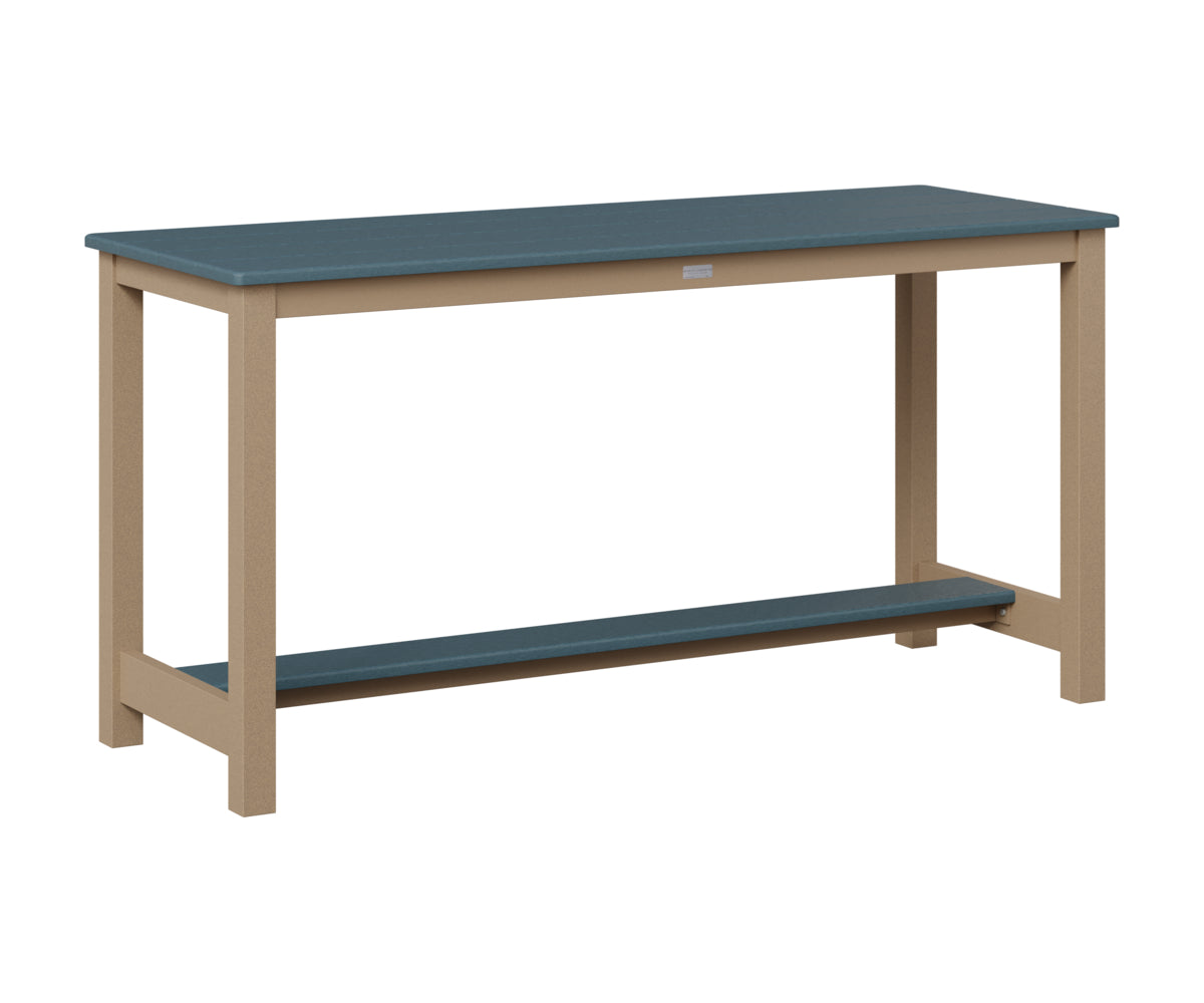 Berlin Gardens Balcony Table with Aluminum Base in Oak Wood Vein, Slate top