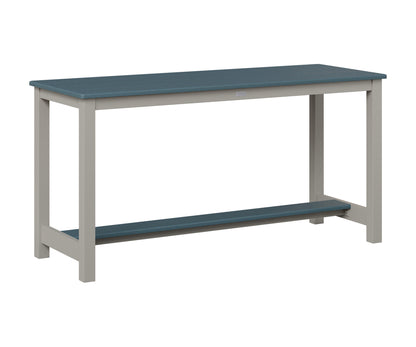 Berlin Gardens Balcony Table with Aluminum Base in Platinum Silver, Slate top