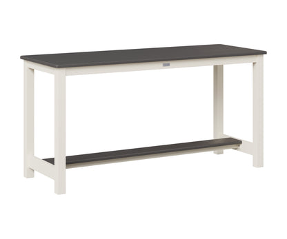 Berlin Gardens Balcony Table with Aluminum Base in White, Smoke Gray top