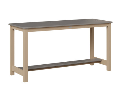 Berlin Gardens Balcony Table with Aluminum Base in Sahara Speckle, Hammered Stainless top
