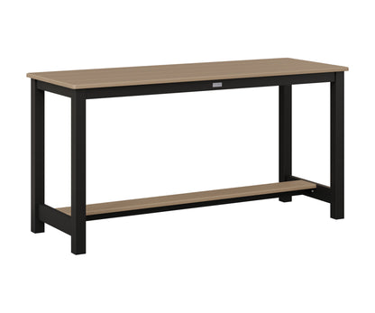 Berlin Gardens Balcony Table with Aluminum Base in Black, Weatherwood top