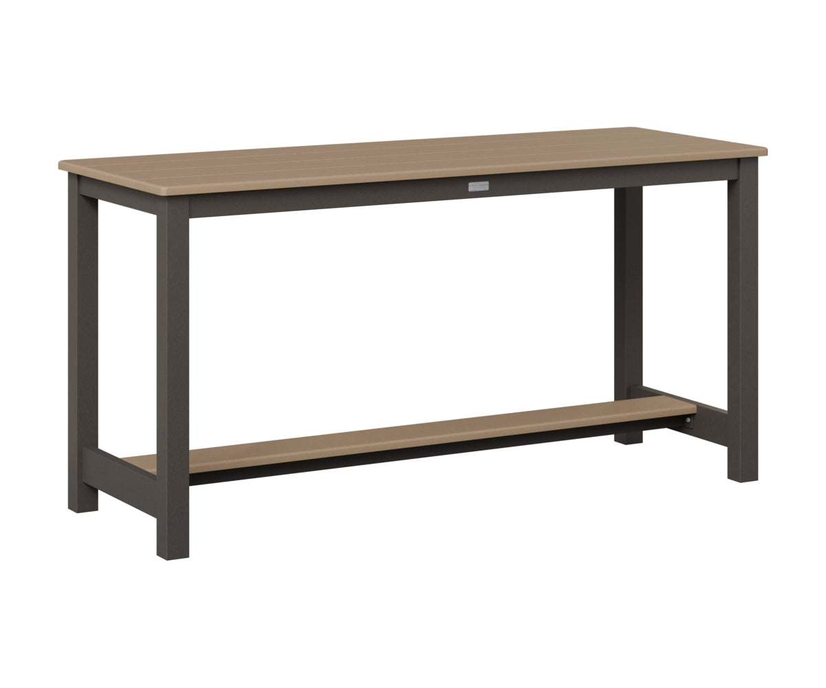 Berlin Gardens Balcony Table with Aluminum Base in Granite Speckle, Weatherwood top