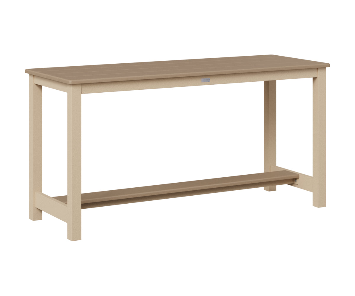 Berlin Gardens Balcony Table with Aluminum Base in Luna Multi, Weatherwood top