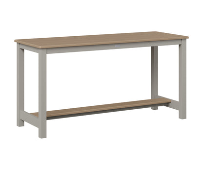 Berlin Gardens Balcony Table with Aluminum Base in Platinum Silver, Weatherwood top
