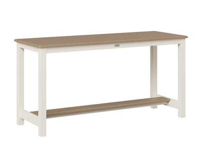 Berlin Gardens Balcony Table with Aluminum Base in White, Weatherwood top