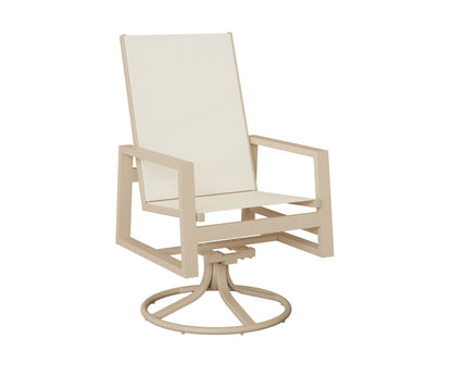 Berlin Gardens Vida High-Back Sling Swivel Rocker Dining Chair in Luna Multi