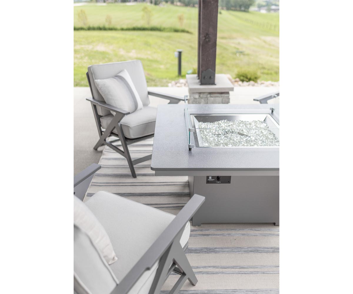 Berlin Gardens Numa 47" Sq Fire Table Dining, lifestyle photo 2