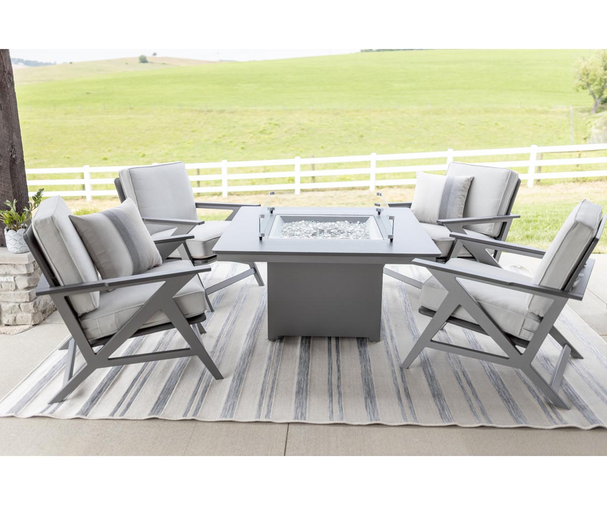 Berlin Gardens Numa 47" Sq Fire Table Dining, lifestyle photo 3