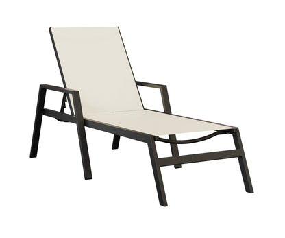 Berlin Gardens Vida Sling Chaise Lounge with Arms in Black