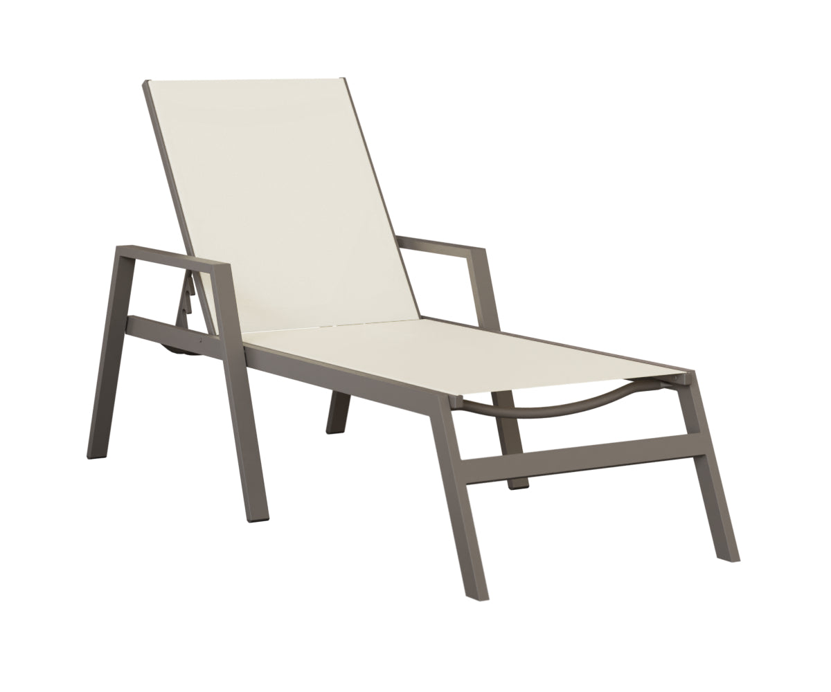 Berlin Gardens Vida Sling Chaise Lounge with Arms in Graphite