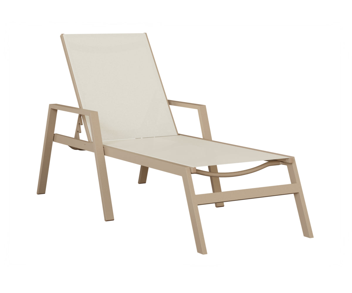 Berlin Gardens Vida Sling Chaise Lounge with Arms in Sahara Speckle