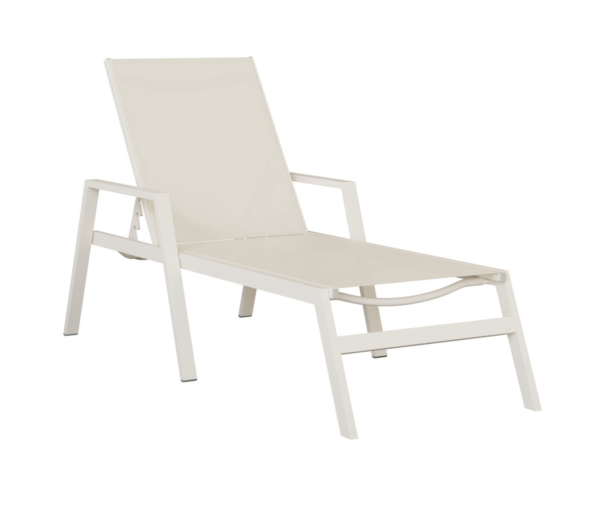 Berlin Gardens Vida Sling Chaise Lounge with Arms in White