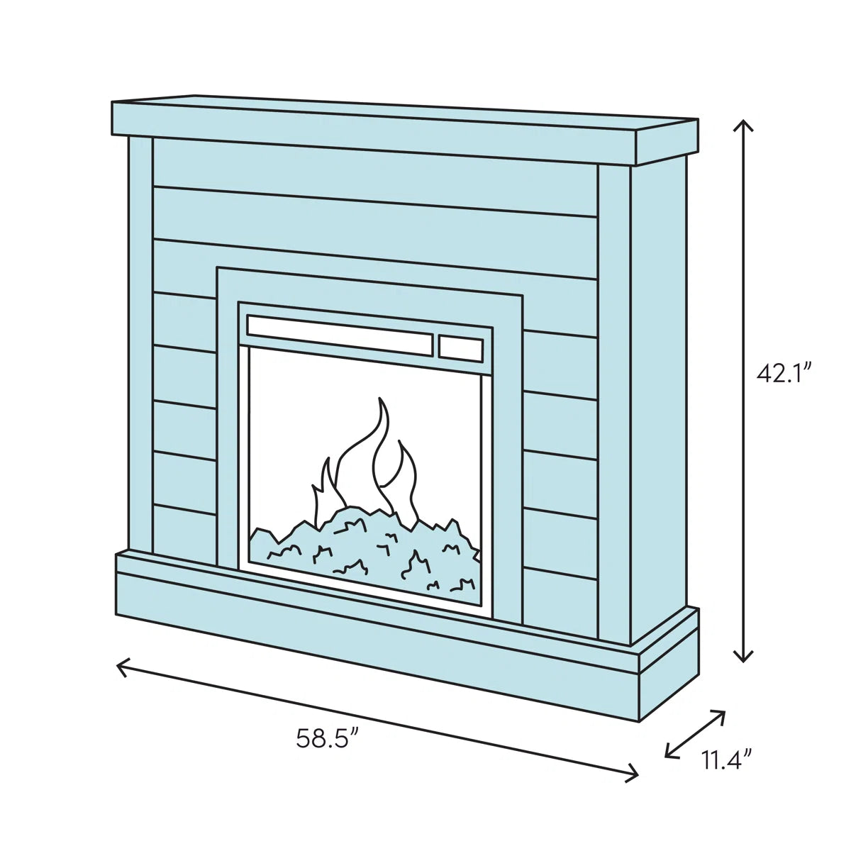 Beau Landscape Gray Electric Fireplace