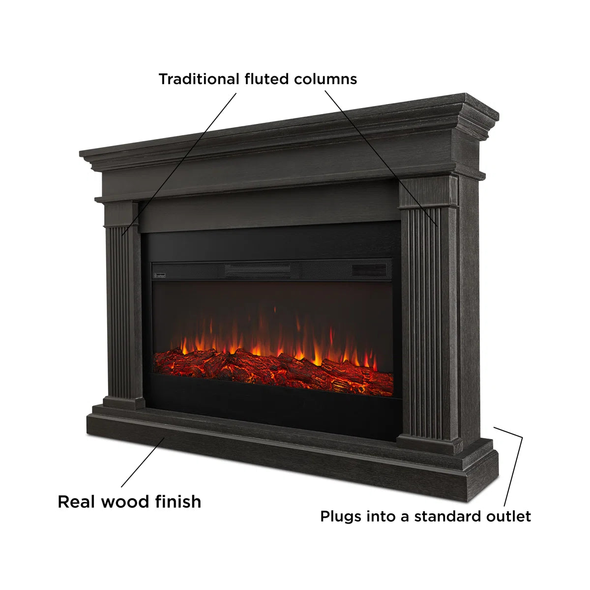 Beau Landscape Gray Electric Fireplace