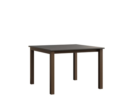 Berlin Gardens Berkley Expandable Table 42"x42" in Mesquite Wood Vein, Hammered Stainless top