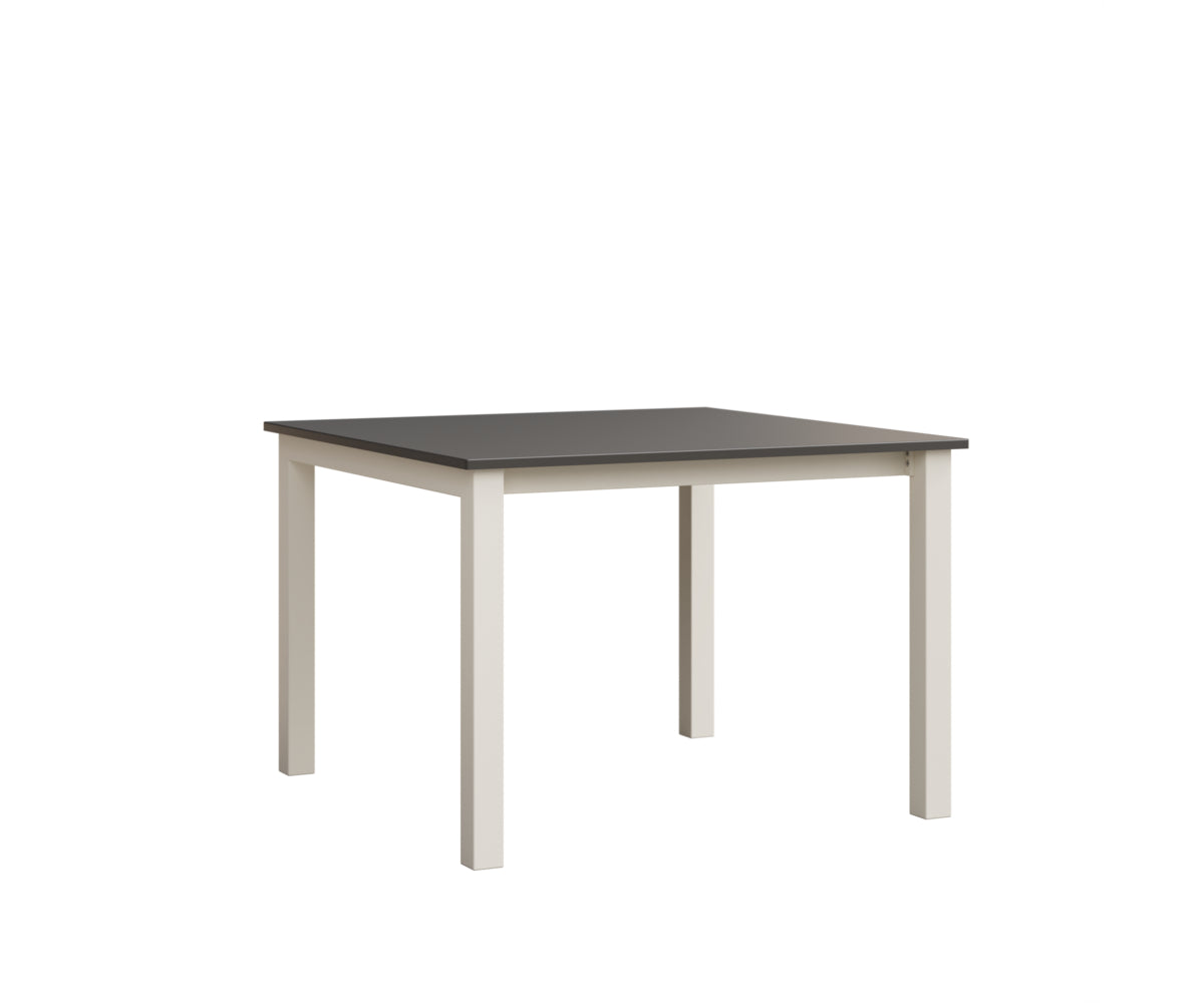 Berlin Gardens Berkley Expandable Table 42"x42" in White, Hammered Stainless top