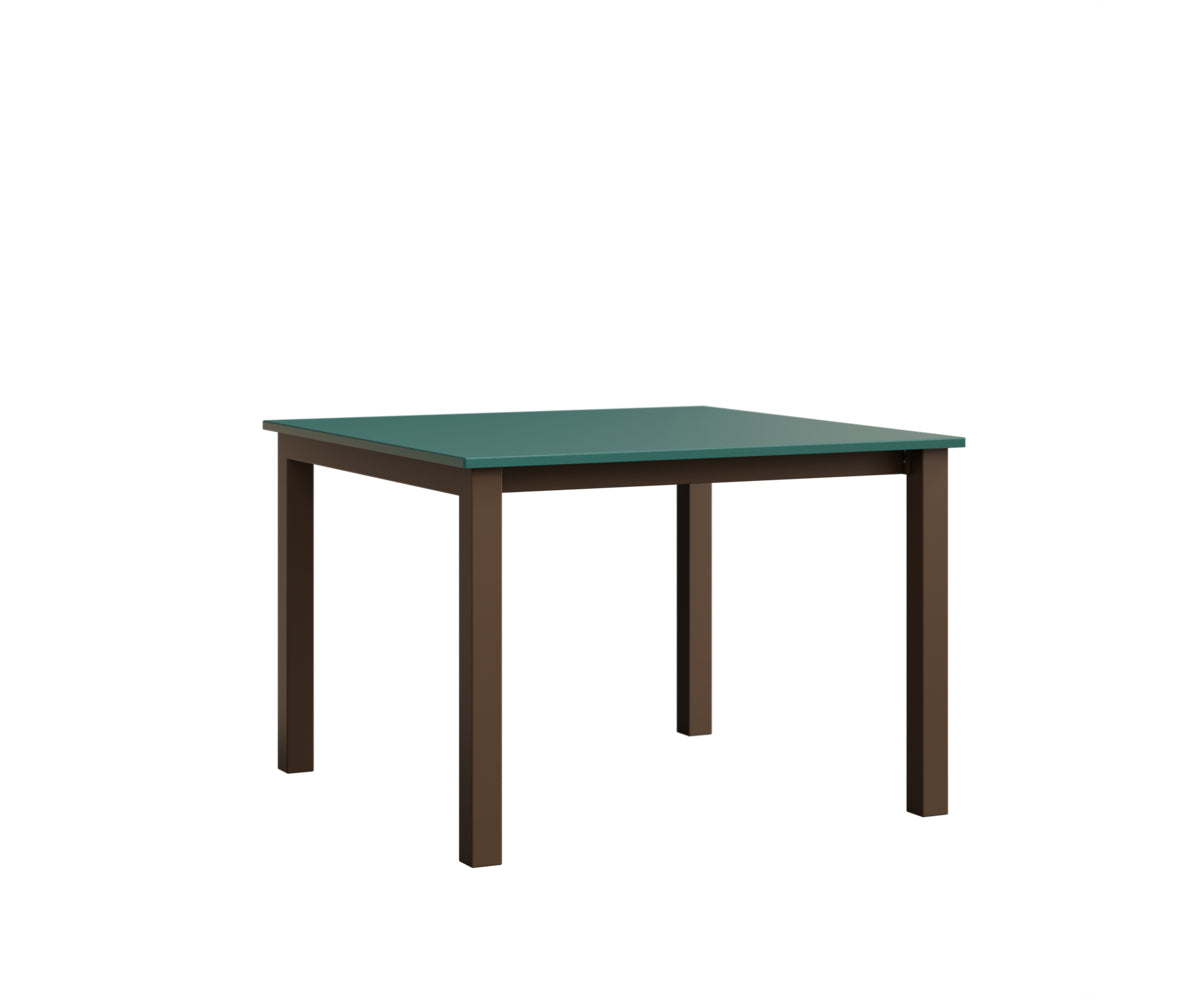 Berlin Gardens Berkley Expandable Table 42"x42" in Mesquite Wood Vein, MGP Teal top