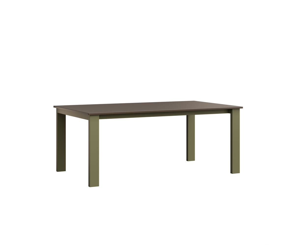 Berlin Gardens Berkley Expandable Table 42"x72" in Green Sage, Hammered Bronze top