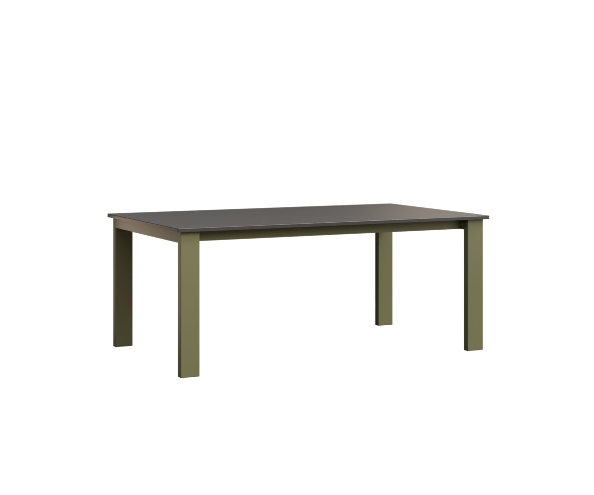 Berlin Gardens Berkley Expandable Table 42"x72" in Green Sage, Hammered Stainless top