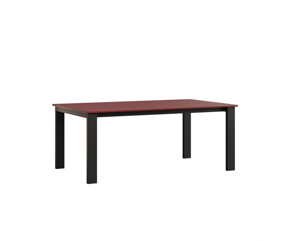 Berlin Gardens Berkley Expandable Table 42"x72" in Black, MGP Red top