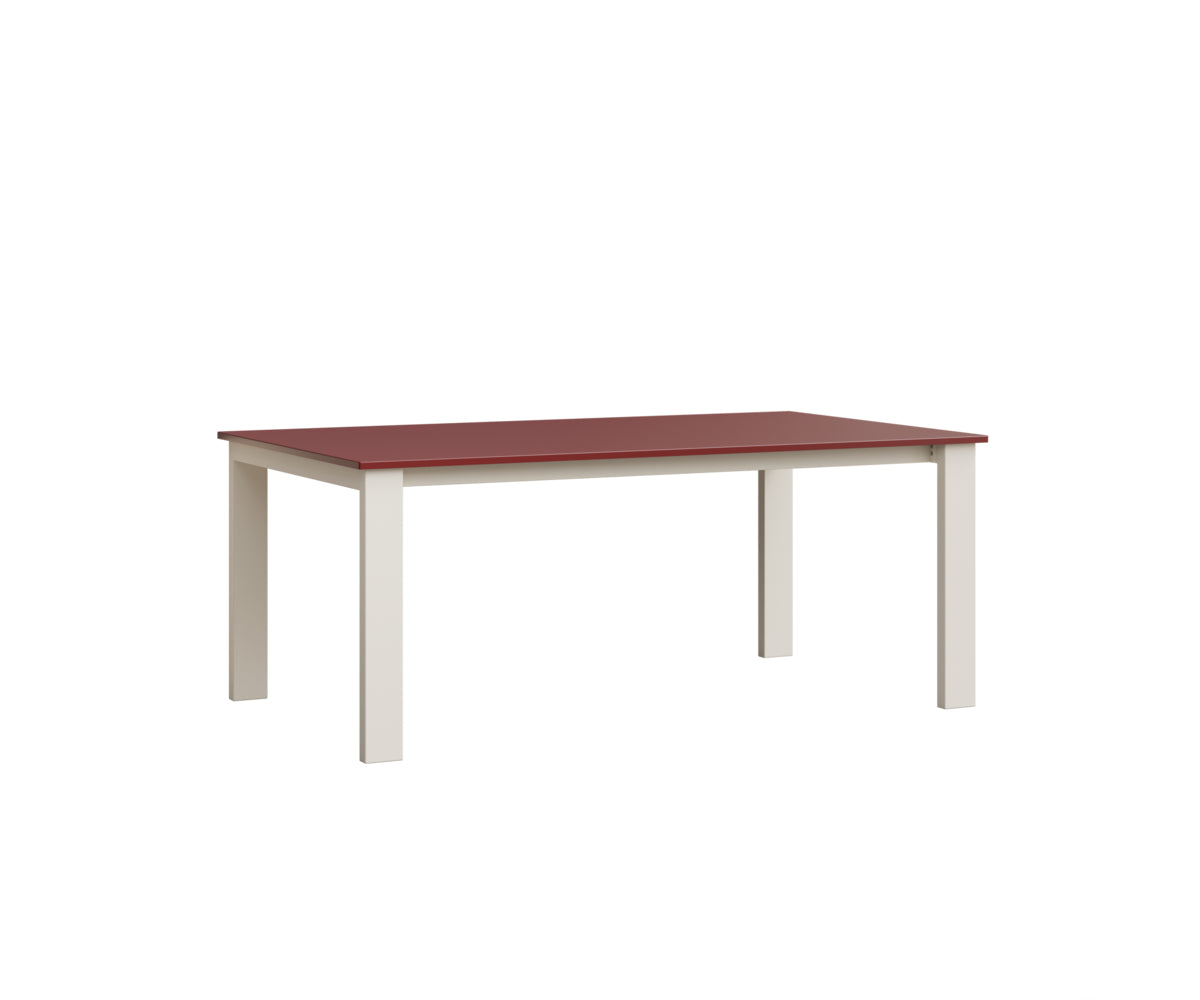 Berlin Gardens Berkley Expandable Table 42"x72" in White, MGP Red top