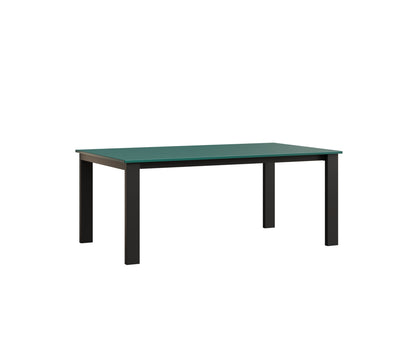 Berlin Gardens Berkley Expandable Table 42"x72" in Black, MGP Teal top