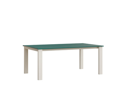 Berlin Gardens Berkley Expandable Table 42"x72" in White, MGP Teal top