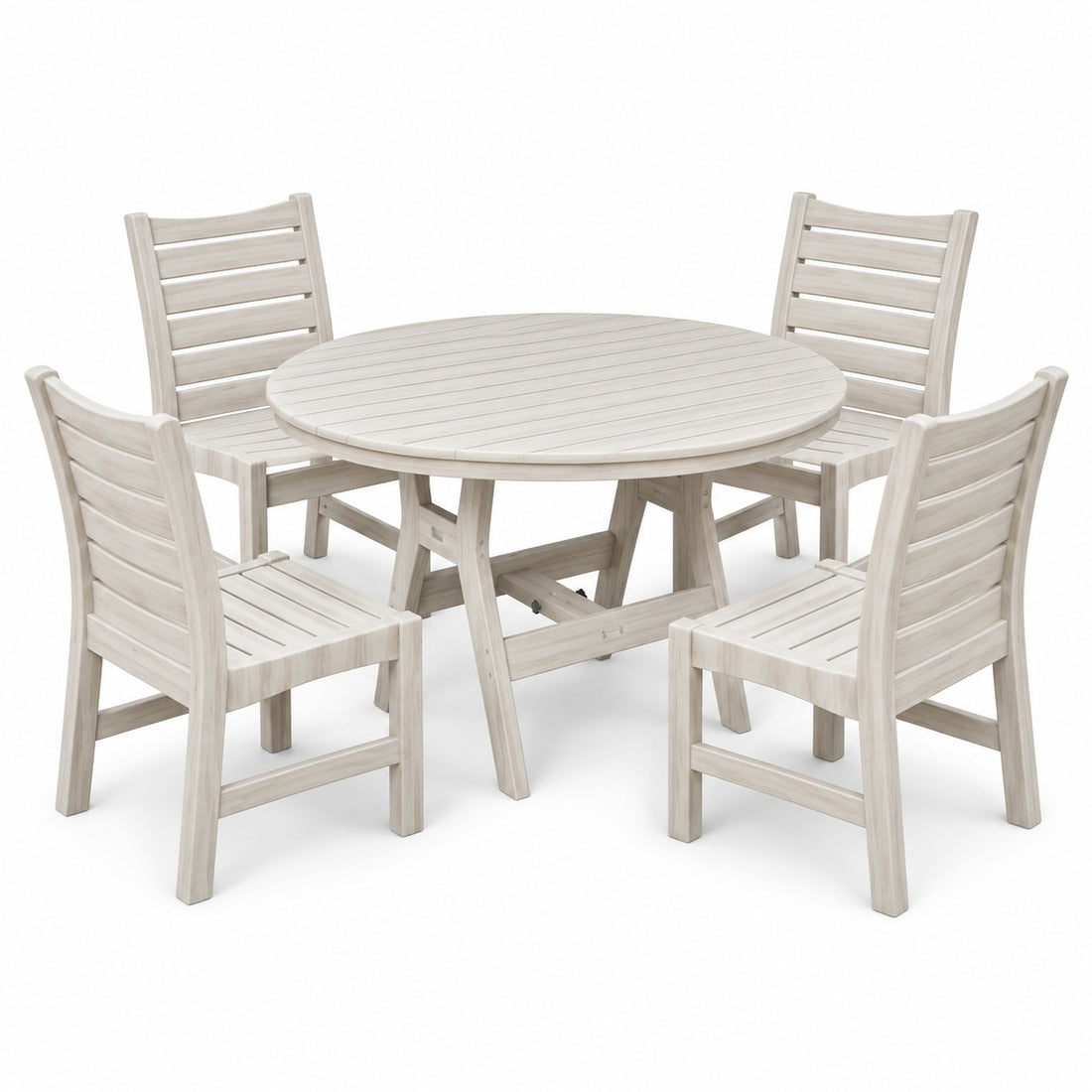 Berlin Gardens Bristol 48" Round Dining Set with Harbor Table &amp; 4 Bristol Dining Chairs