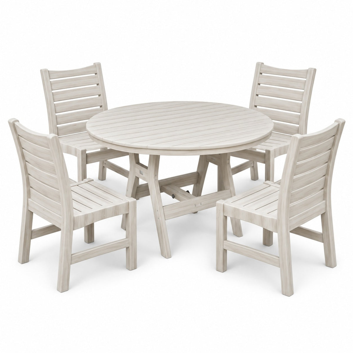 Berlin Gardens Bristol 48" Round Dining Set with Harbor Table &amp; 4 Bristol Dining Chairs