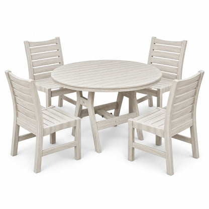 Berlin Gardens Bristol 48" Round Dining Set with Harbor Table &amp; 4 Bristol Dining Chairs