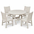 Berlin Gardens Bristol 48" Round Dining Set with Harbor Table & 4 Bristol Dining Chairs
