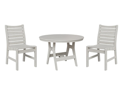 Berlin Gardens Bristol 48" Round Dining Set with Harbor Table &amp; 4 Bristol Dining Chairs, shown in Seashell