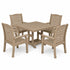 Berlin Gardens Classic Terrace 44" Square Dining Set with 4 Dining Chairs
