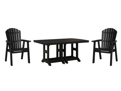 Berlin Gardens Comfo Back 44" x 72" Rectangular Dining Set for 6, shown in Black