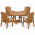 Berlin Gardens Garden Classic 48" Round Dining Set with 4 Comfo Back Dining Chairs