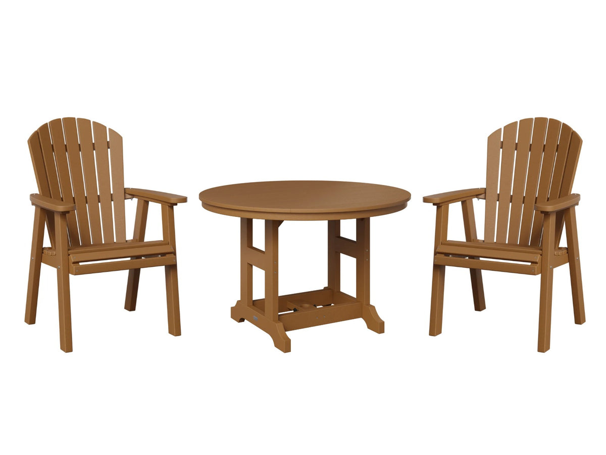 Berlin Gardens Garden Classic 48" Round Dining Set with 4 Comfo Back Dining Chairs, shown in Cedar
