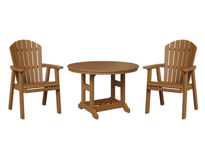 Berlin Gardens Garden Classic 48" Round Dining Set with 4 Comfo Back Dining Chairs, shown in Cedar
