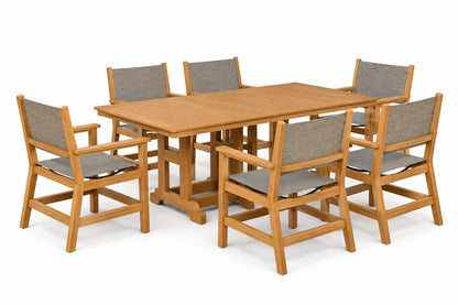 Berlin Gardens Mayhew Sling 44" x 72" Dining Set for 6