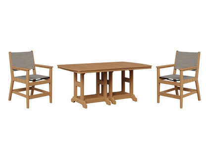 Berlin Gardens Mayhew Sling 44" x 72" Dining Set for 6, shown in Natural Teak