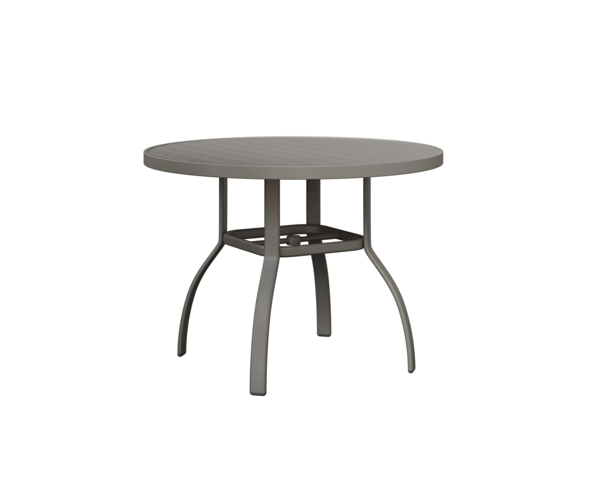 Berlin Gardens Murphy 42" Round Table in Platinum Silver