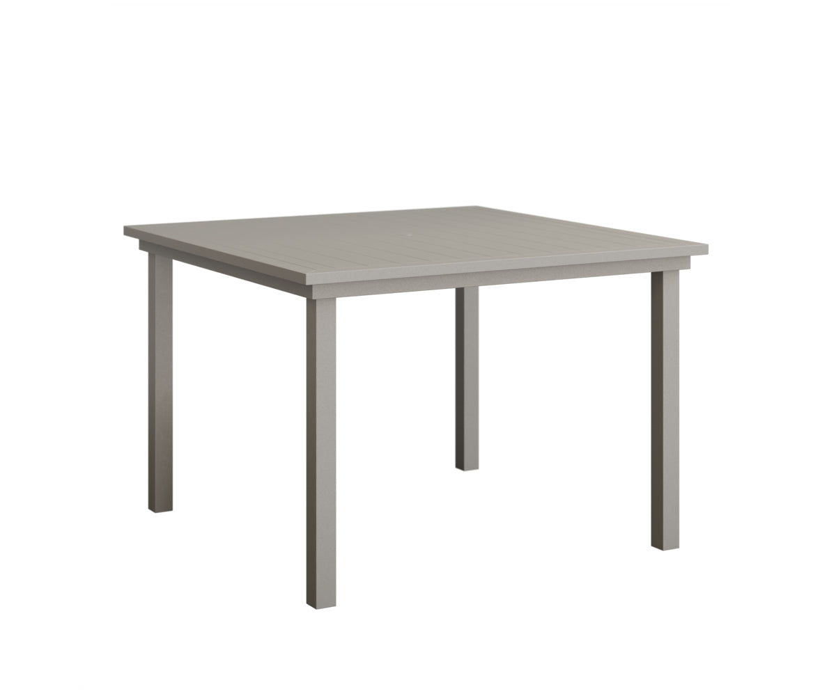 Berlin Gardens Vida 44" Square Table - Aluminum Top in Platinum Silver
