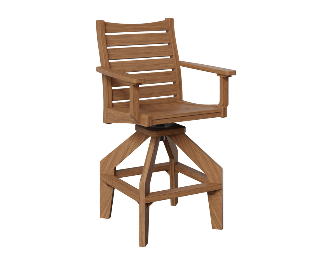Berlin Gardens Bristol Swivel Bar Chair in Antique Mahogany