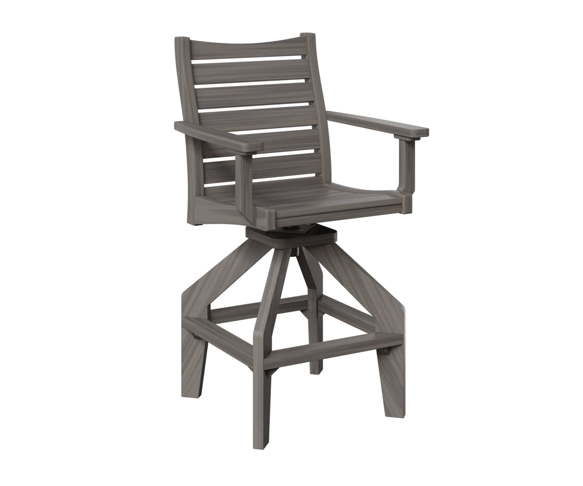 Berlin Gardens Bristol Swivel Bar Chair in Coastal Gray