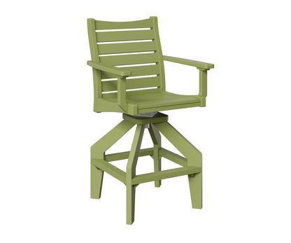 Berlin Gardens Bristol Swivel Bar Chair in Kiwi Green